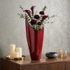 18" Red Aluminum Contemporary Pointed Table Vase