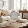 Gray Metal Circular Desk Table Clock Equipped With A Quartz Movement