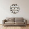 3" Circle Gray And White Wood Analog Wall Clock