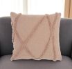 Boho Chic Blush Textured Lines Throw Pillow
