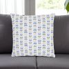 Blue And Taupe Geo Lines Throw Pillow