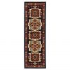 12' Red Blue Machine Woven Oriental Indoor Runner Rug