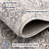 2' X 20' Gray Distressed Medallion Runner Rug