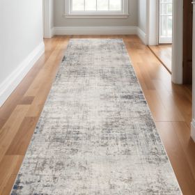 2' X 20' Navy Blue Distressed Striations Runner Rug