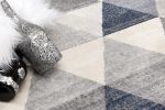 2' X 13' Navy Blue Geometric Diamond Runner Rug