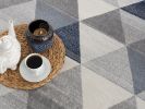 2' X 15' Navy Blue Geometric Diamond Runner Rug