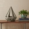 Khaki Crackle Glaze Ceramic Conical Sculpture