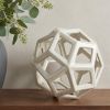 White Crackle Glaze Ceramic Geometric Sculpture