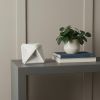 White Marble Geometric Square Sculpture