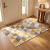 2' X 5' Yellow and Ivory Geometric Area Rug