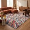 5' X 8' Cream Celestial Burst Abstract Area Rug