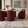 7' X 10' White Modern Geometric Grid Area Rug