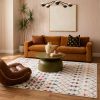 8' X 11' White Modern Geometric Grid Area Rug
