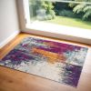 3' X 5' Gray and Ivory Abstract Area Rug