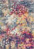 2' X 5' Blue and Ivory Abstract Area Rug