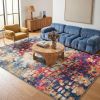 6' X 9' Blue and Ivory Abstract Area Rug