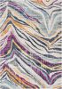 2' X 4' Blue and Gold Abstract Area Rug