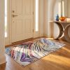 2' X 5' Blue and Gold Abstract Area Rug