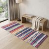 2' X 5' Multicolor Irregular Striped Area Rug