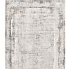 7' X 10' Gray and Ivory Abstract Power Loom Area Rug