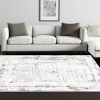 8' X 11' Gray and Ivory Abstract Power Loom Area Rug