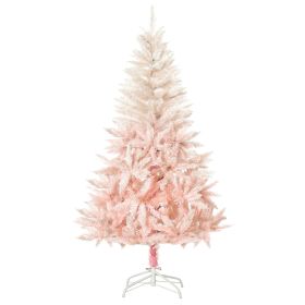 7ft Pencil Christmas Tree, Pink Artificial Christmas Tree for Holiday Home Decoration with Metal Stand & Automatic Open, Pink