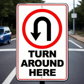 CIFbuy Vintage U Turn Traffic Sign Metal Wall Decor for Home Bar Garage (TikTok, temu pick-up service)