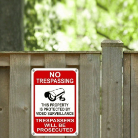 CIFbuy Metal Video Surveillance Warning Sign for Indoor Outdoor Home Office Security (TikTok, temu pick-up service)