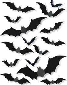 120 Pcs Halloween Decorations 3D Bats Decor