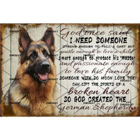 CIFbuy Vintage Metal Tin Sign German Shepherd Pattern Wall Decor For Home Living Room Man Cave (TikTok, temu pick-up service)