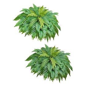 Artificial Ferns, 45 Inch Fake Boston Fern Bush Plant with 63 Fronds, Faux Greenery for Indoor/Outdoor Decor, Silk & LDPE