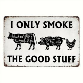 CIFbuy Vintage BBQ Can Sign I Only Eat Good Food Aluminum Metal Wall Decor for Kitchen Patio Beef Store Bacon Brand 8x12 Inches (TikTok